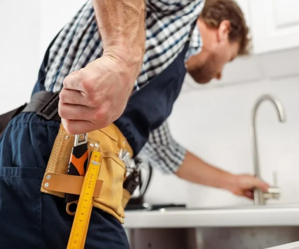 selective-focus-of-plumber-taking-wrench-from-tool-belt-while-fixing-faucet-in-kitchen